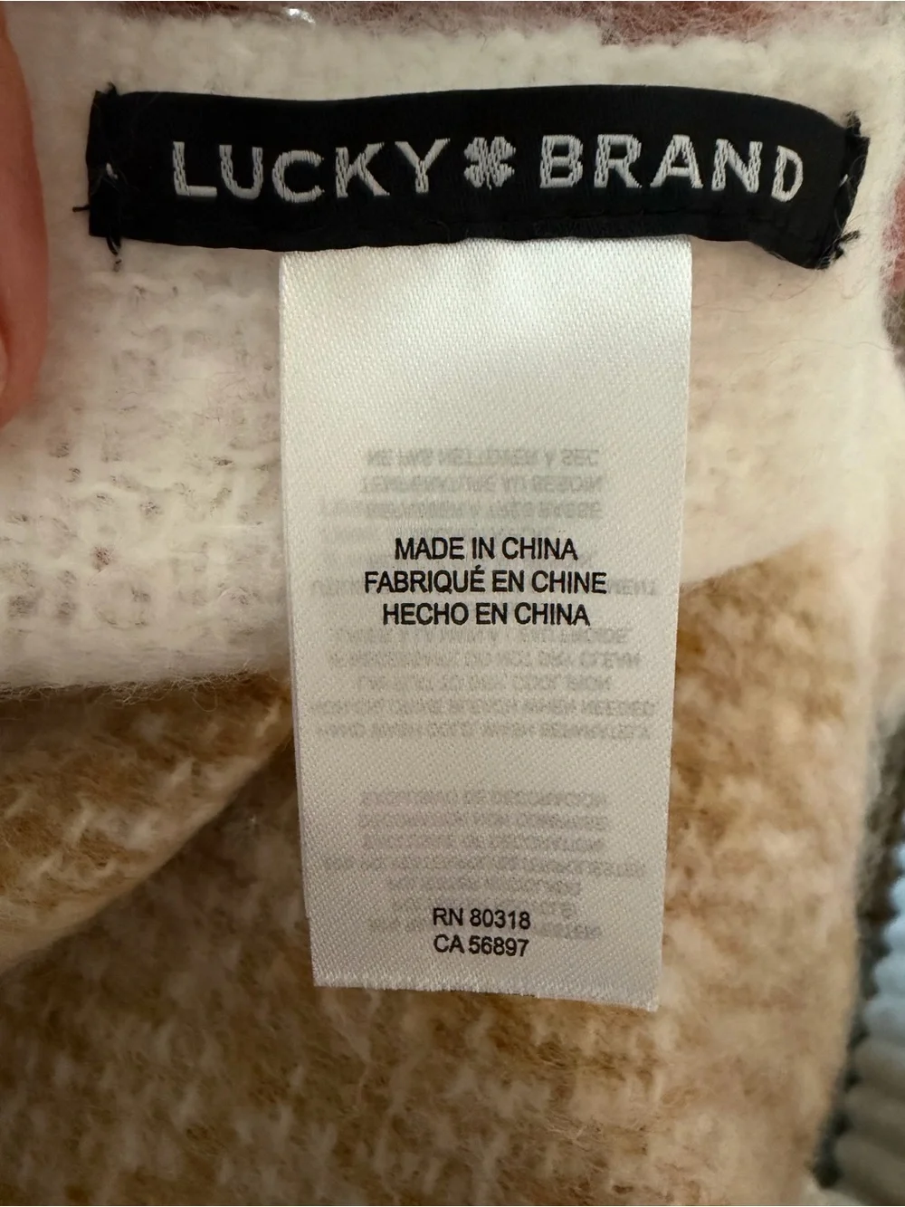 Lucky Brand Multicolor Plaid Scarf in Mustard, Red, Blue & Green